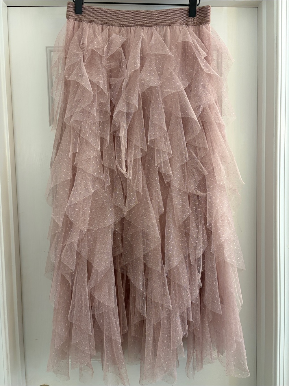 Anthropologie The Chéri Ruffled Tulle Midi Skirt